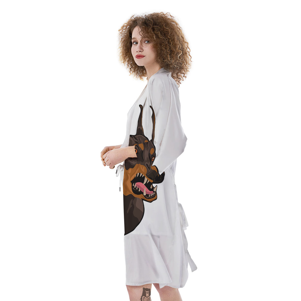 Portrait Dobermann Print Kimono-grizzshop