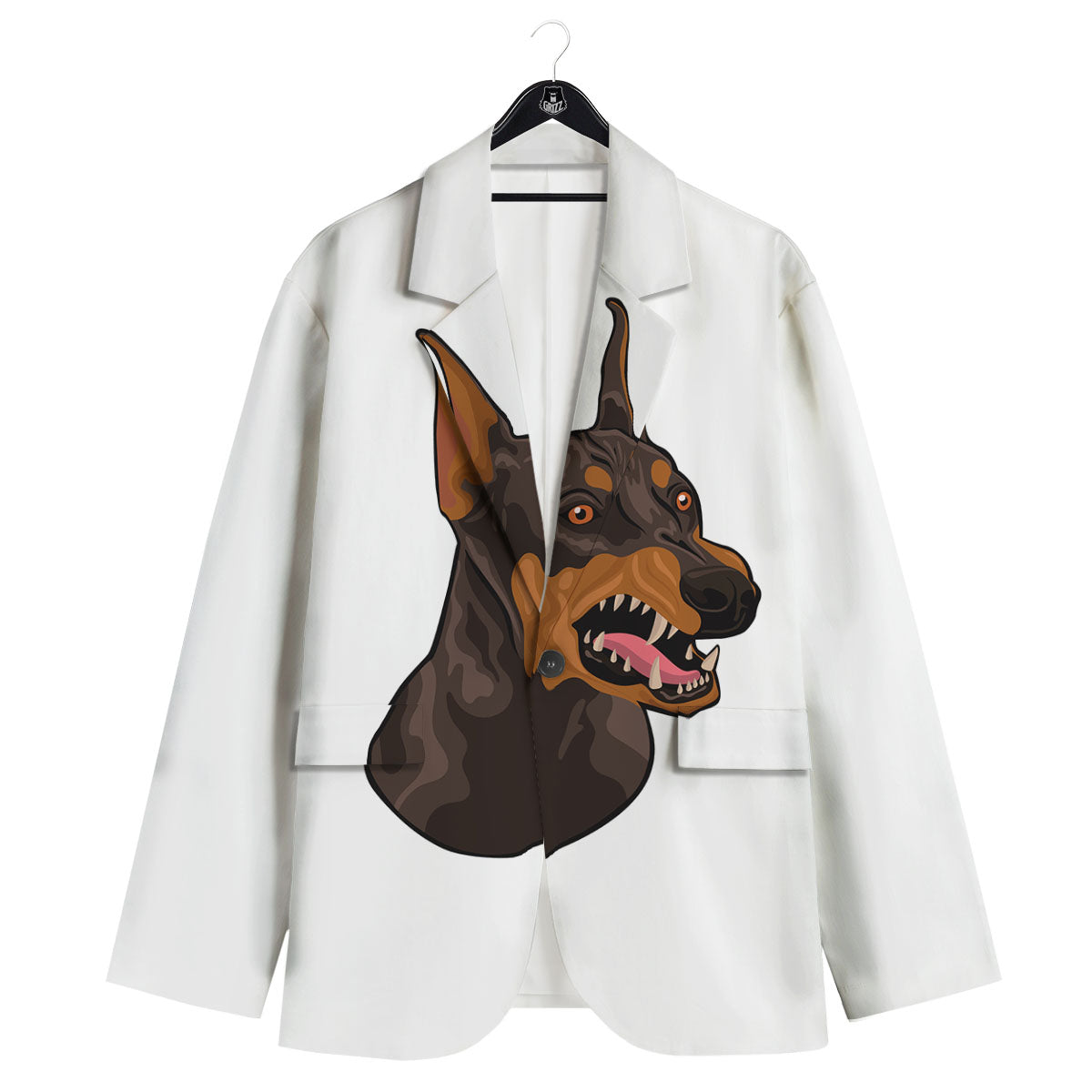 Portrait Dobermann Print Men's Sport Coat-grizzshop