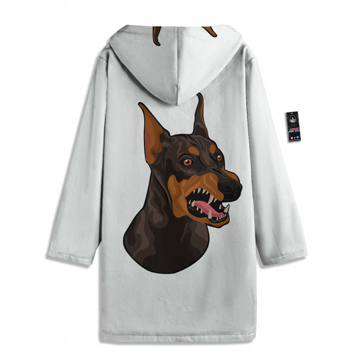 Portrait Dobermann Print Men's Windbreaker Jacket-grizzshop