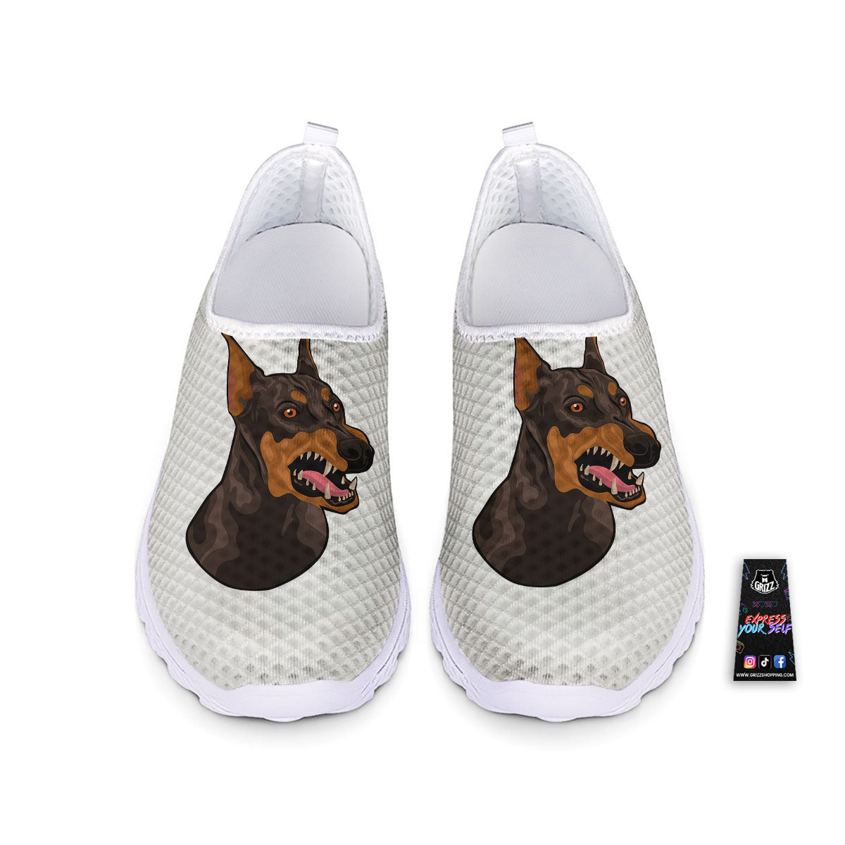 Portrait Dobermann Print Nurse Shoes-grizzshop