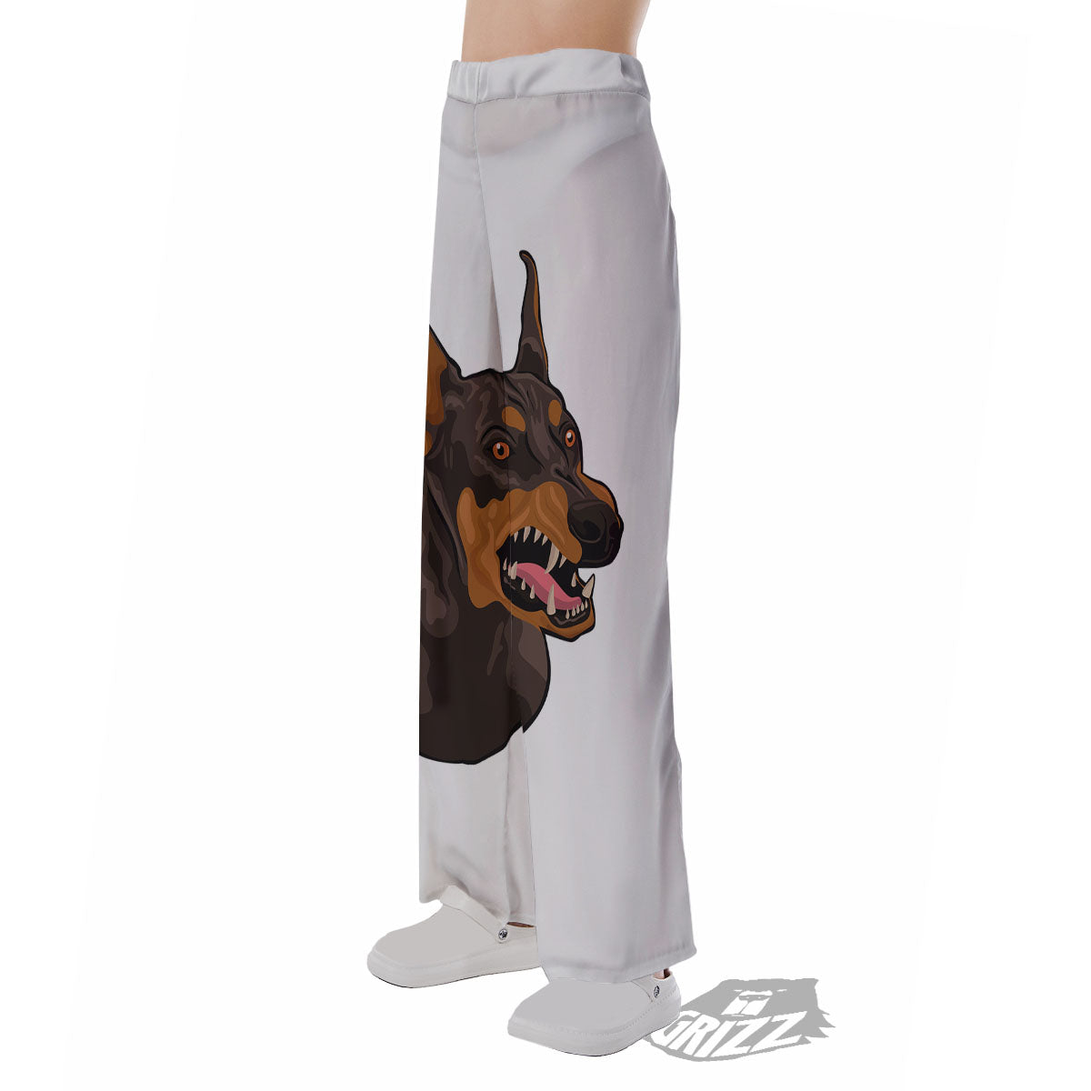 Portrait Dobermann Print Pajama Pants-grizzshop