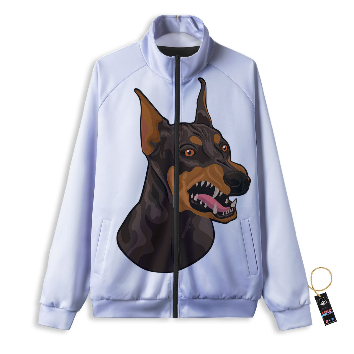 Portrait Dobermann Print Track Jacket-grizzshop