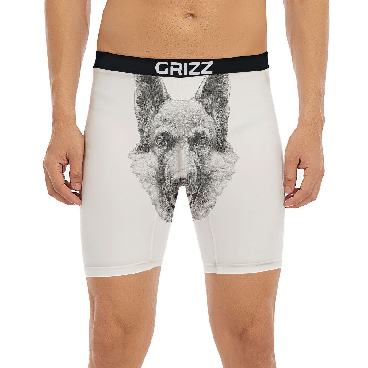 Portrait Dog German Shepherd Print Boxer Briefs-grizzshop