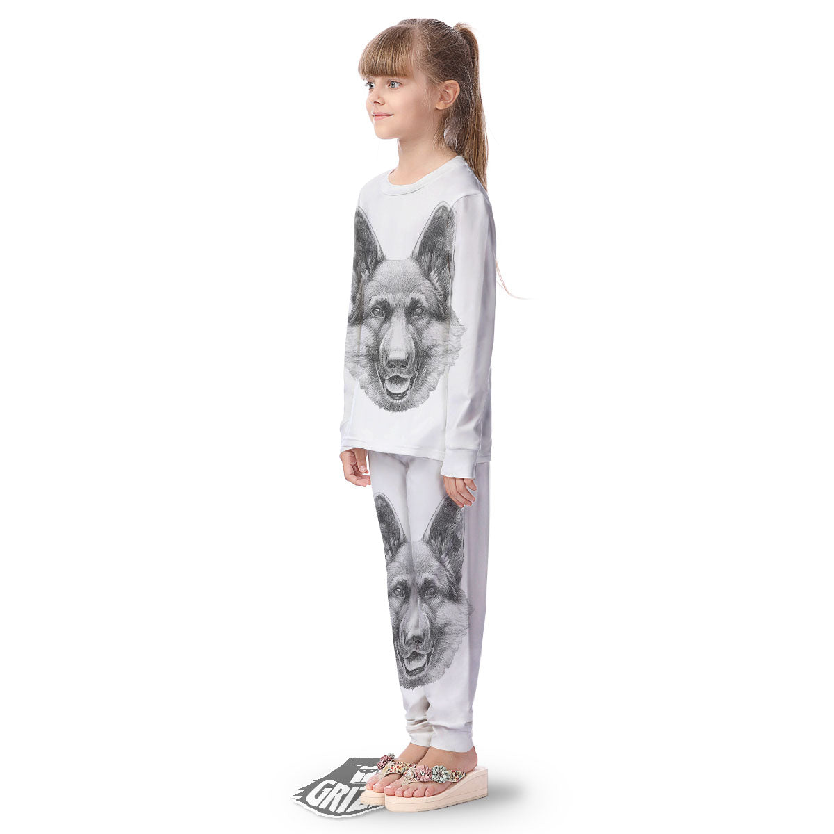 Portrait Dog German Shepherd Print Kid's Pajamas-grizzshop
