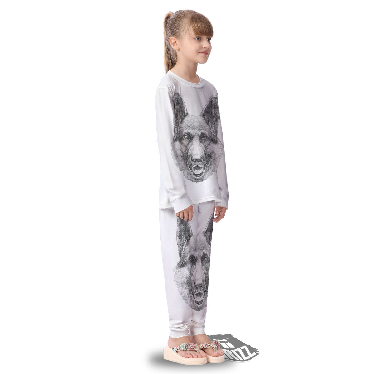Portrait Dog German Shepherd Print Kid's Pajamas-grizzshop
