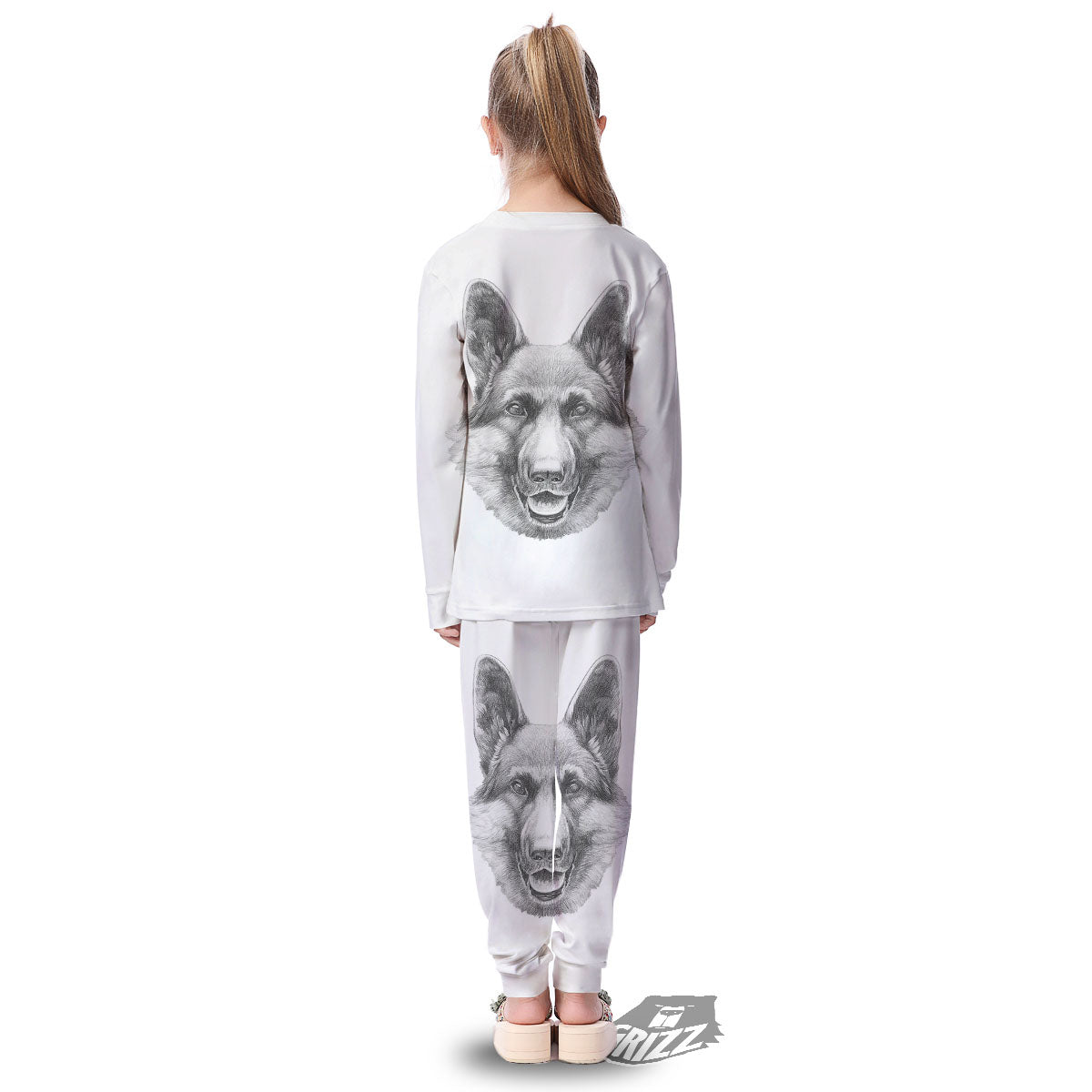 Portrait Dog German Shepherd Print Kid's Pajamas-grizzshop