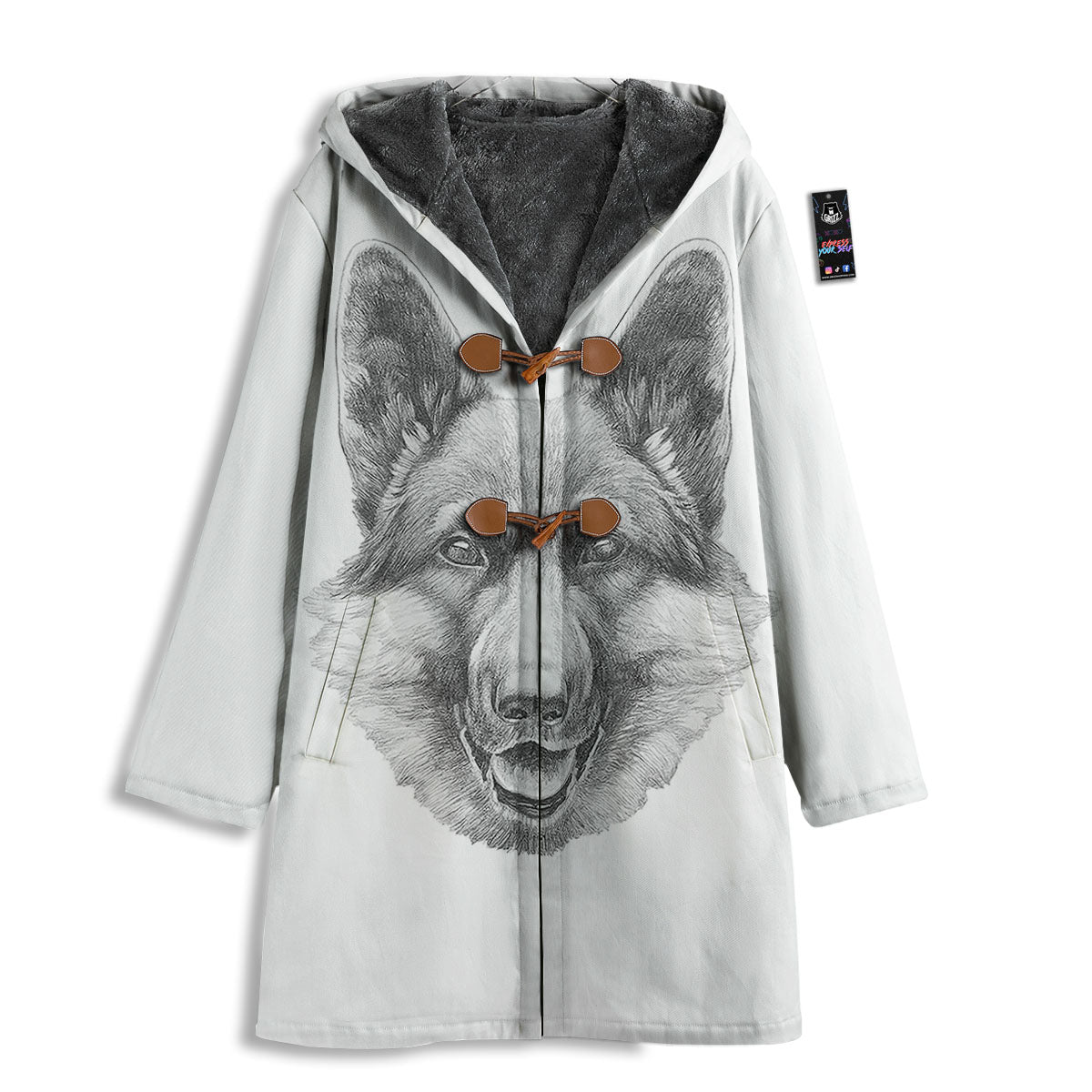 Portrait Dog German Shepherd Print Men's Windbreaker Jacket-grizzshop