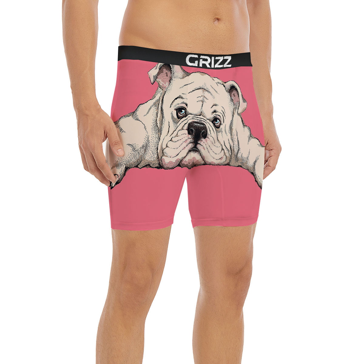 Portrait English Bulldog Print Boxer Briefs-grizzshop