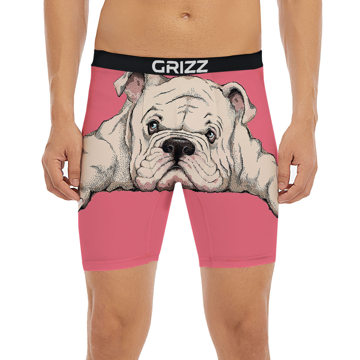Portrait English Bulldog Print Boxer Briefs-grizzshop