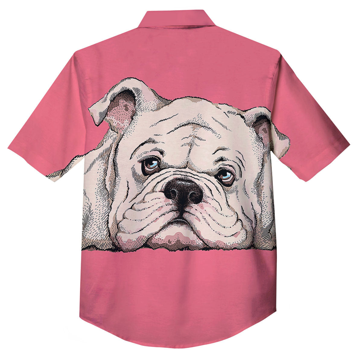 Portrait English Bulldog Print Button Up Shirt-grizzshop
