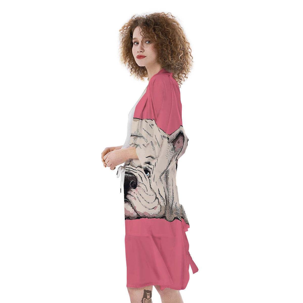 Portrait English Bulldog Print Kimono-grizzshop