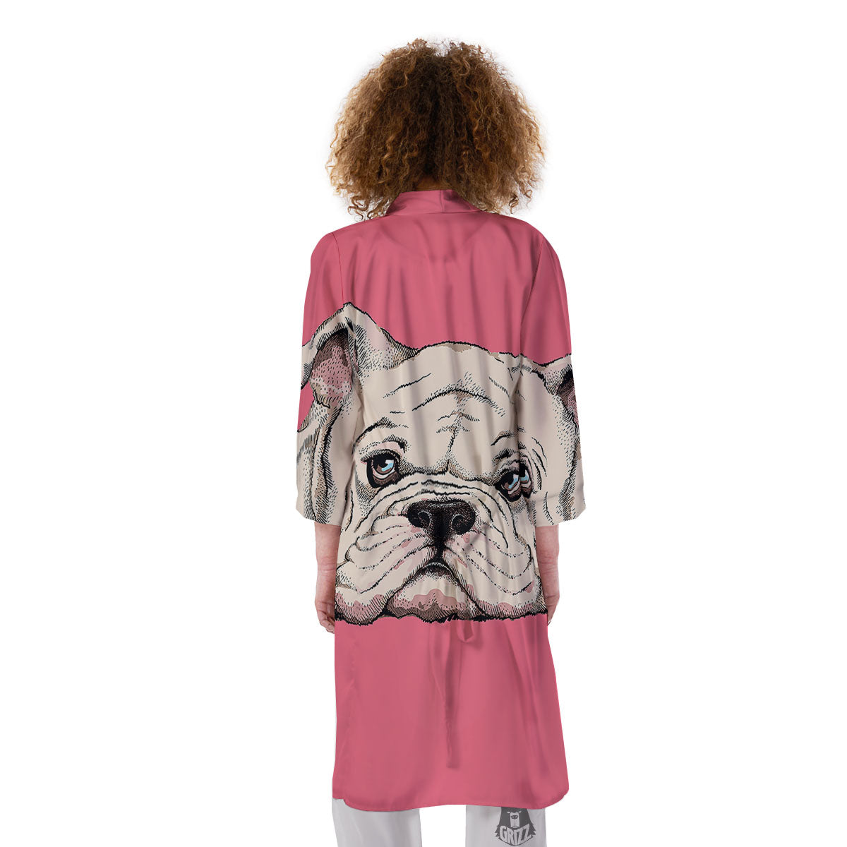 Portrait English Bulldog Print Kimono-grizzshop