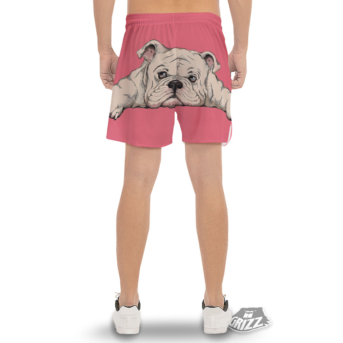 Portrait English Bulldog Print Men's Gym Shorts-grizzshop