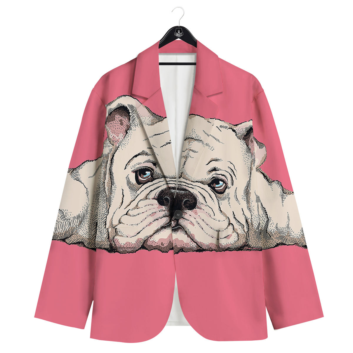Portrait English Bulldog Print Men's Sport Coat-grizzshop