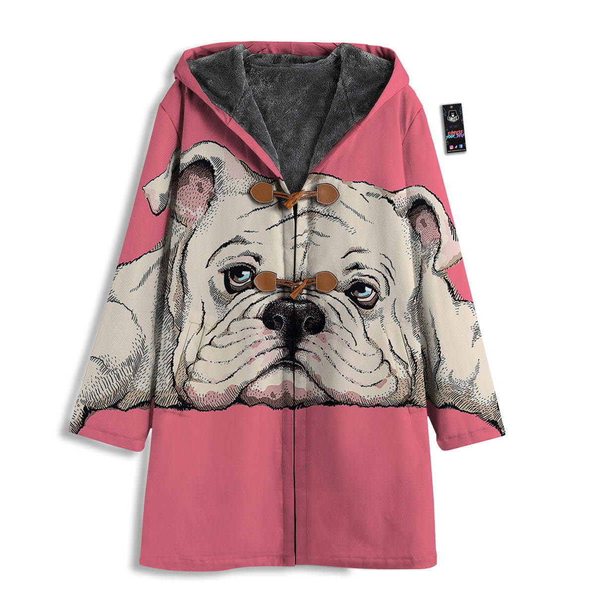Portrait English Bulldog Print Men's Windbreaker Jacket-grizzshop