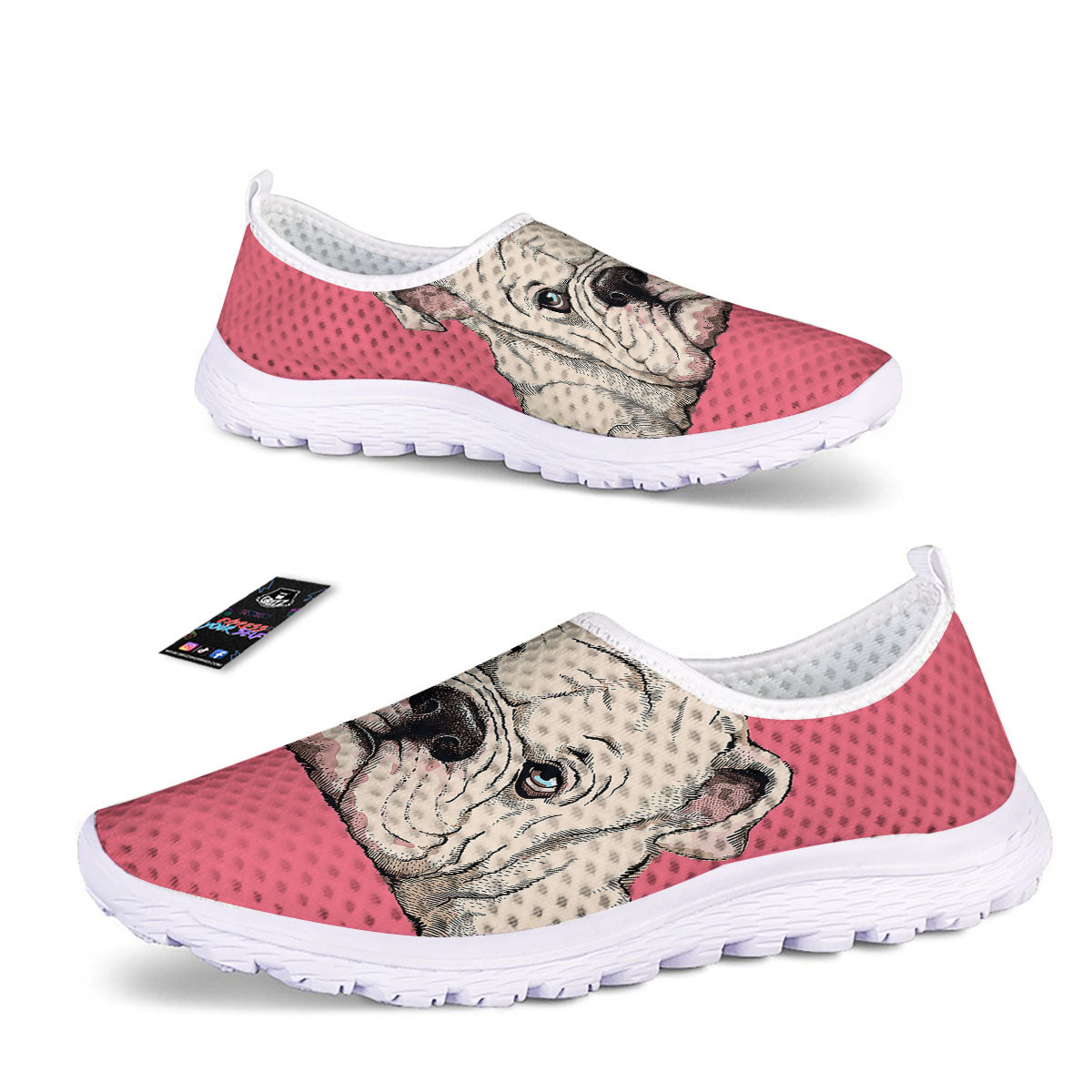 Portrait English Bulldog Print Nurse Shoes-grizzshop