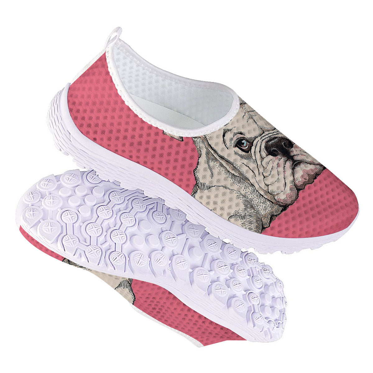 Portrait English Bulldog Print Nurse Shoes-grizzshop