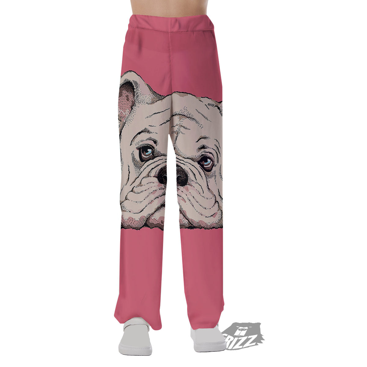Portrait English Bulldog Print Pajama Pants-grizzshop