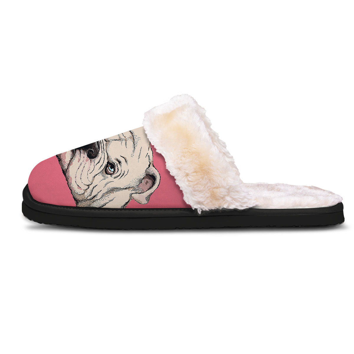 Portrait English Bulldog Print Slippers-grizzshop