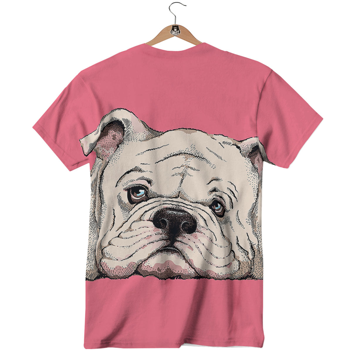 Portrait English Bulldog Print T-Shirt-grizzshop