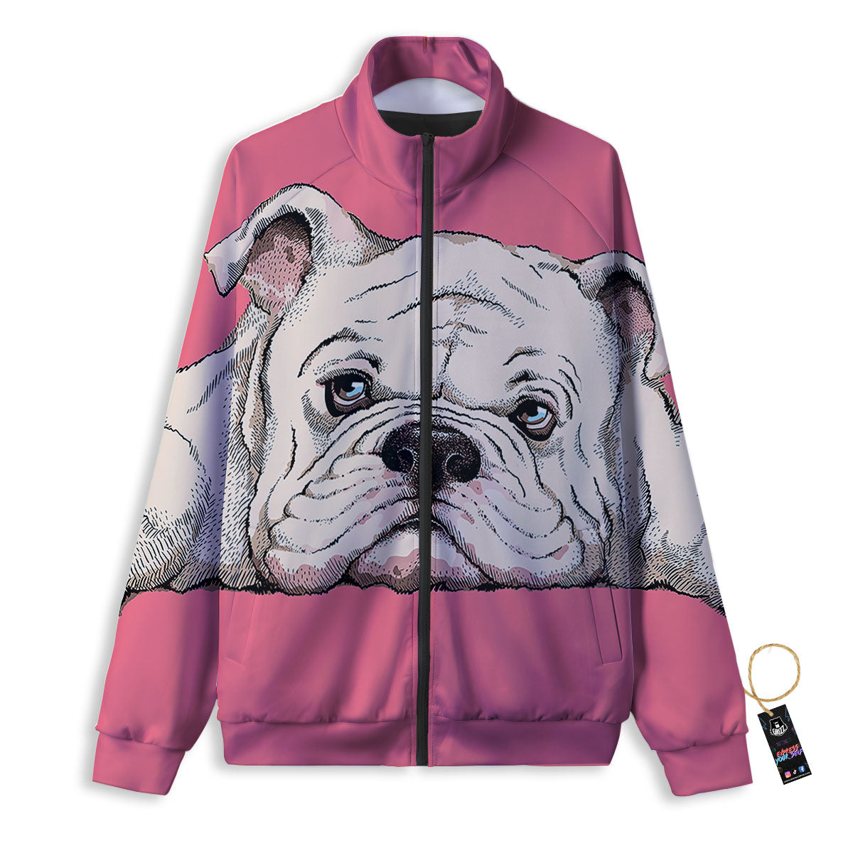 Portrait English Bulldog Print Track Jacket-grizzshop