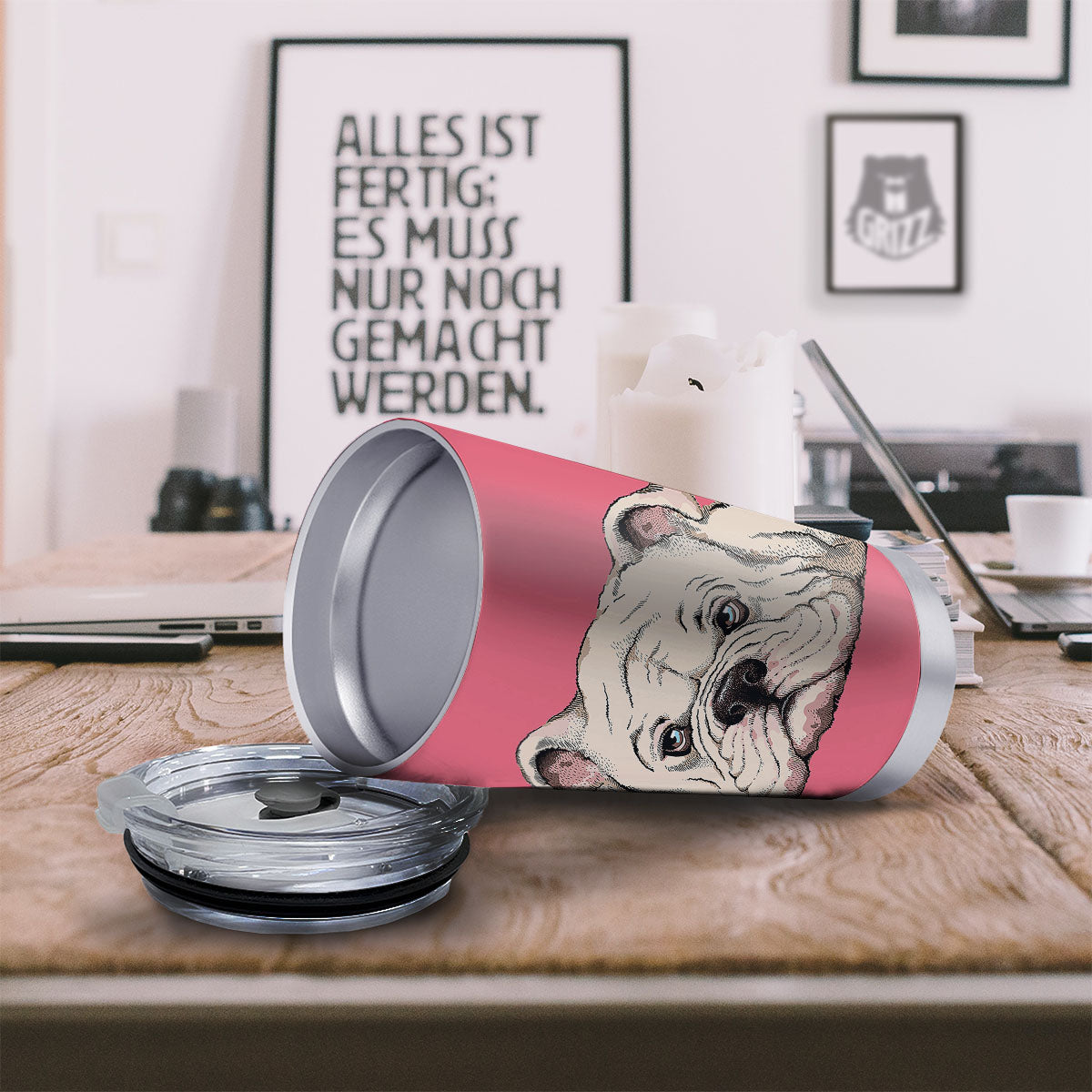 Portrait English Bulldog Print Tumbler-grizzshop
