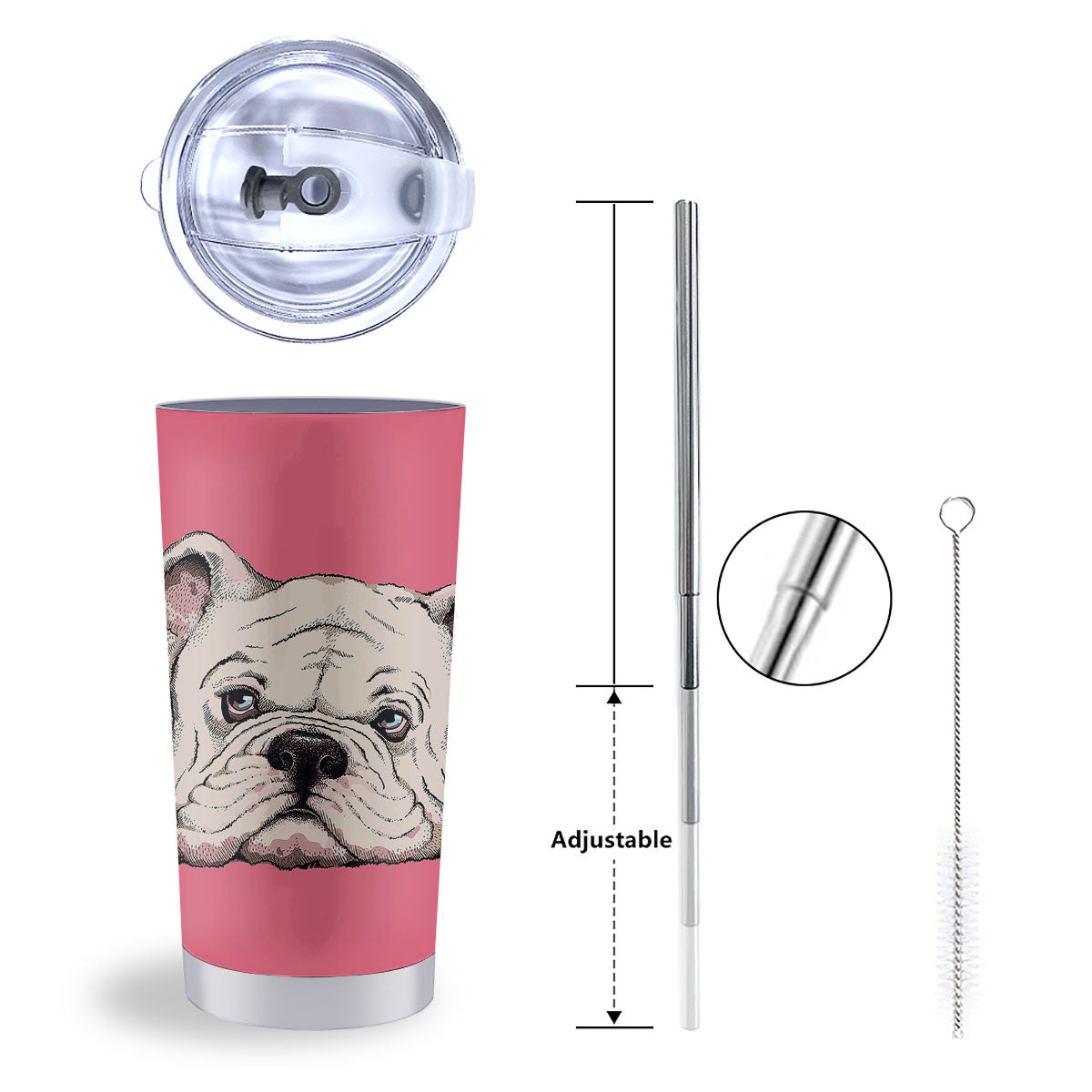 Portrait English Bulldog Print Tumbler-grizzshop