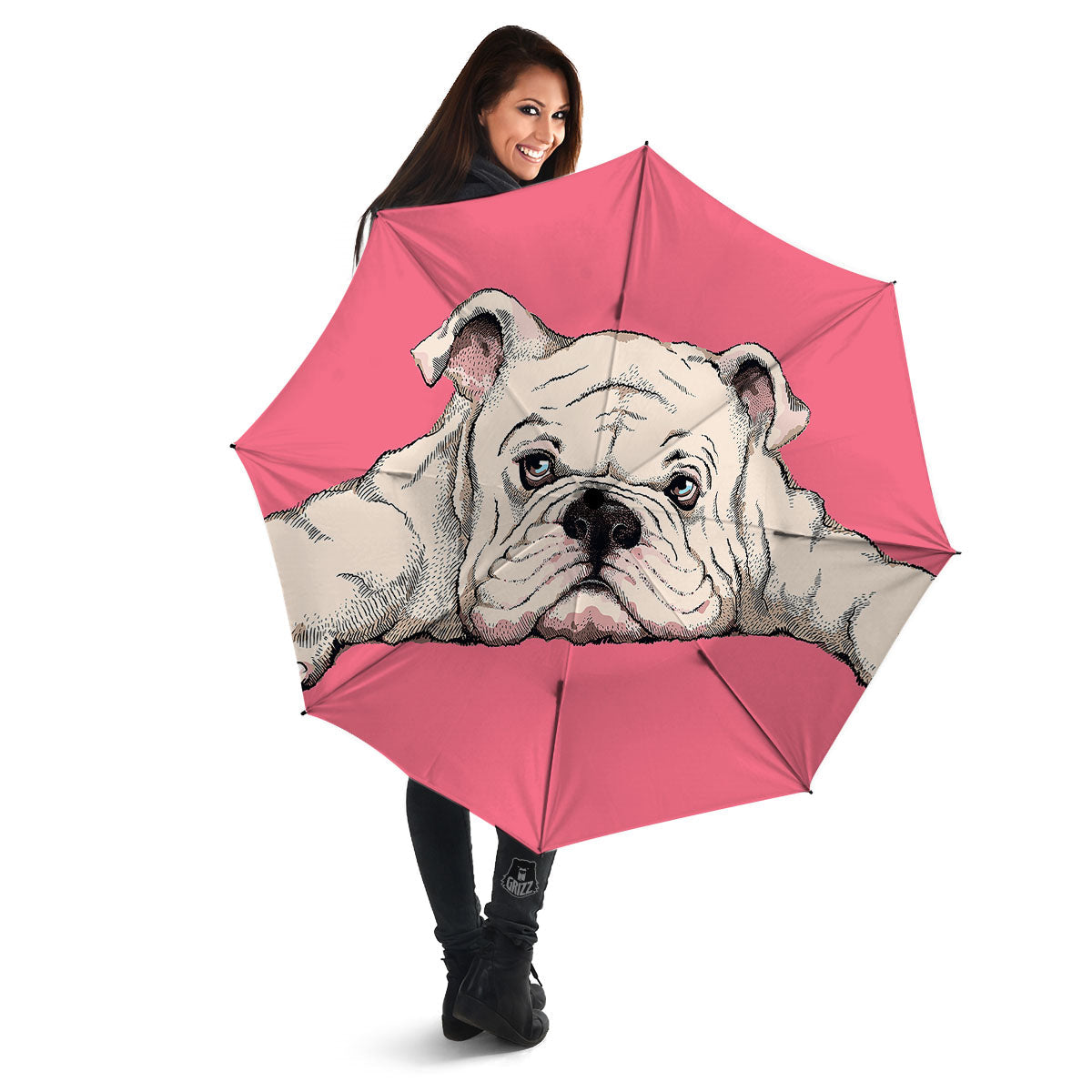 Portrait English Bulldog Print Umbrella-grizzshop