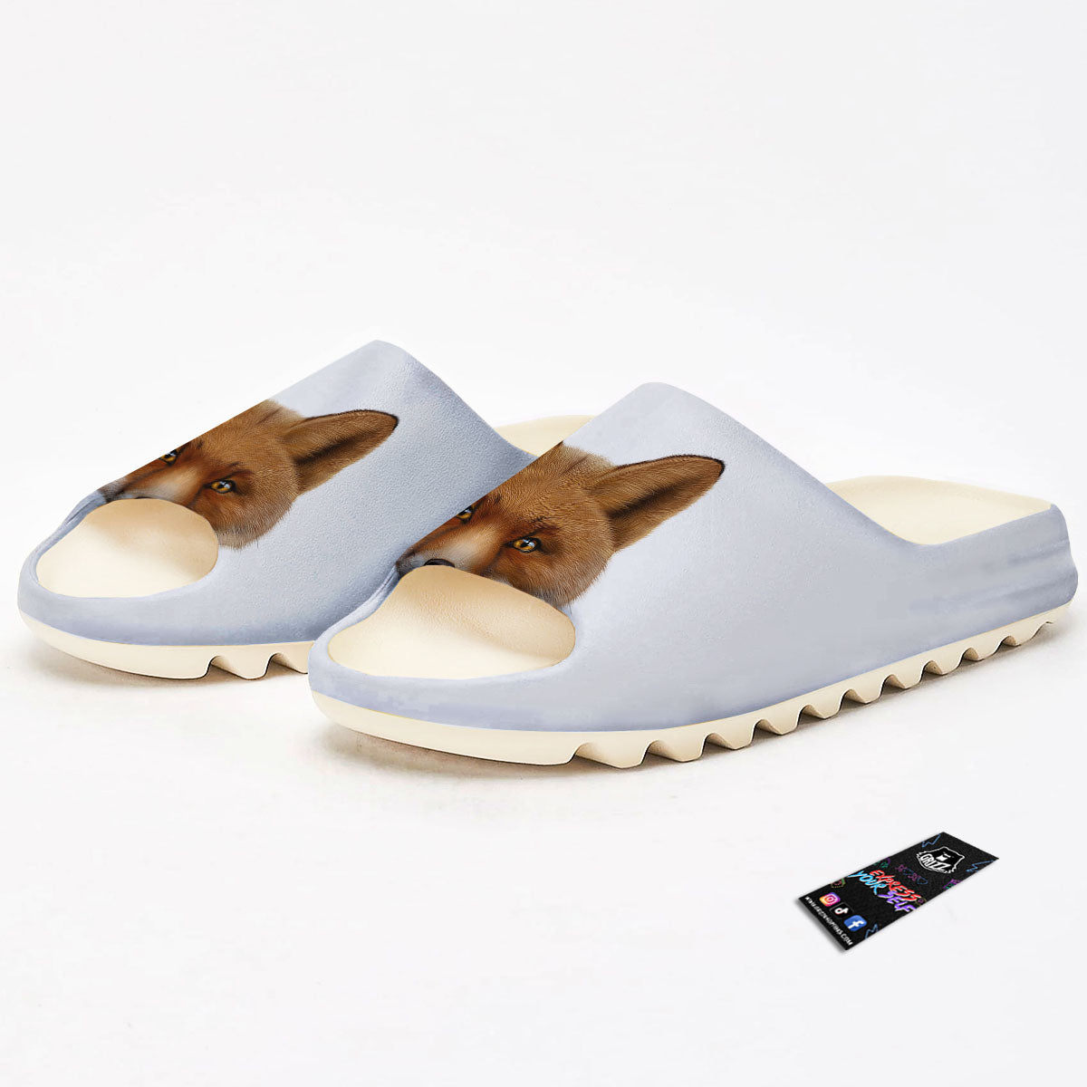 Portrait Fox Print Sandals-grizzshop