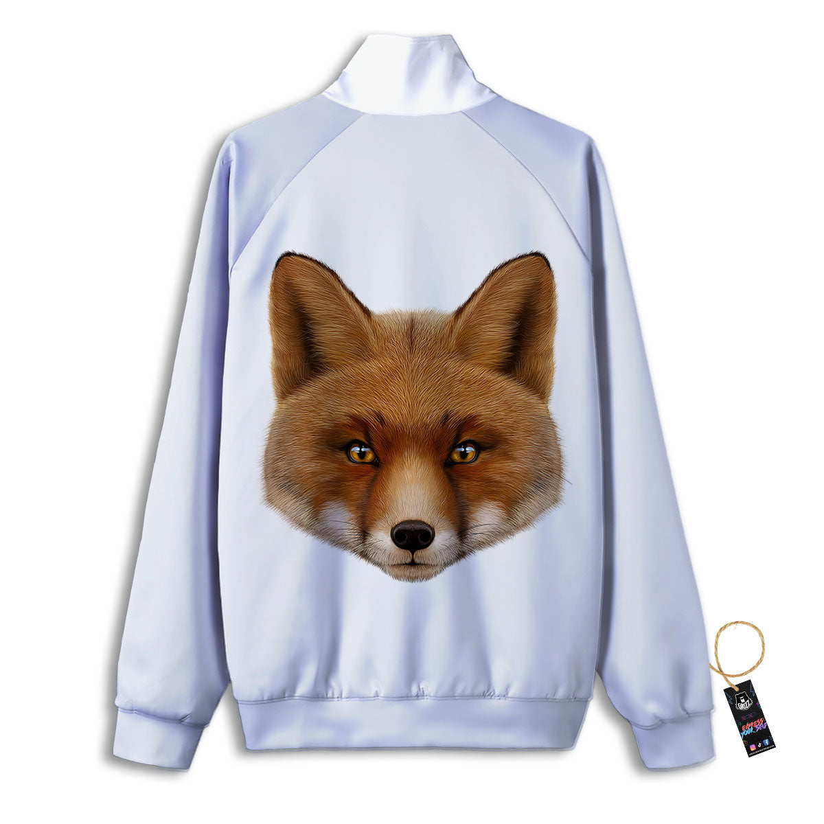 Portrait Fox Print Track Jacket-grizzshop