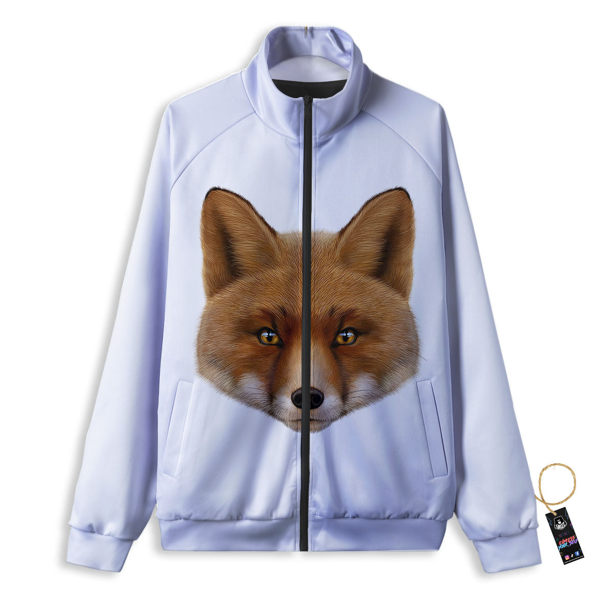 Portrait Fox Print Track Jacket-grizzshop