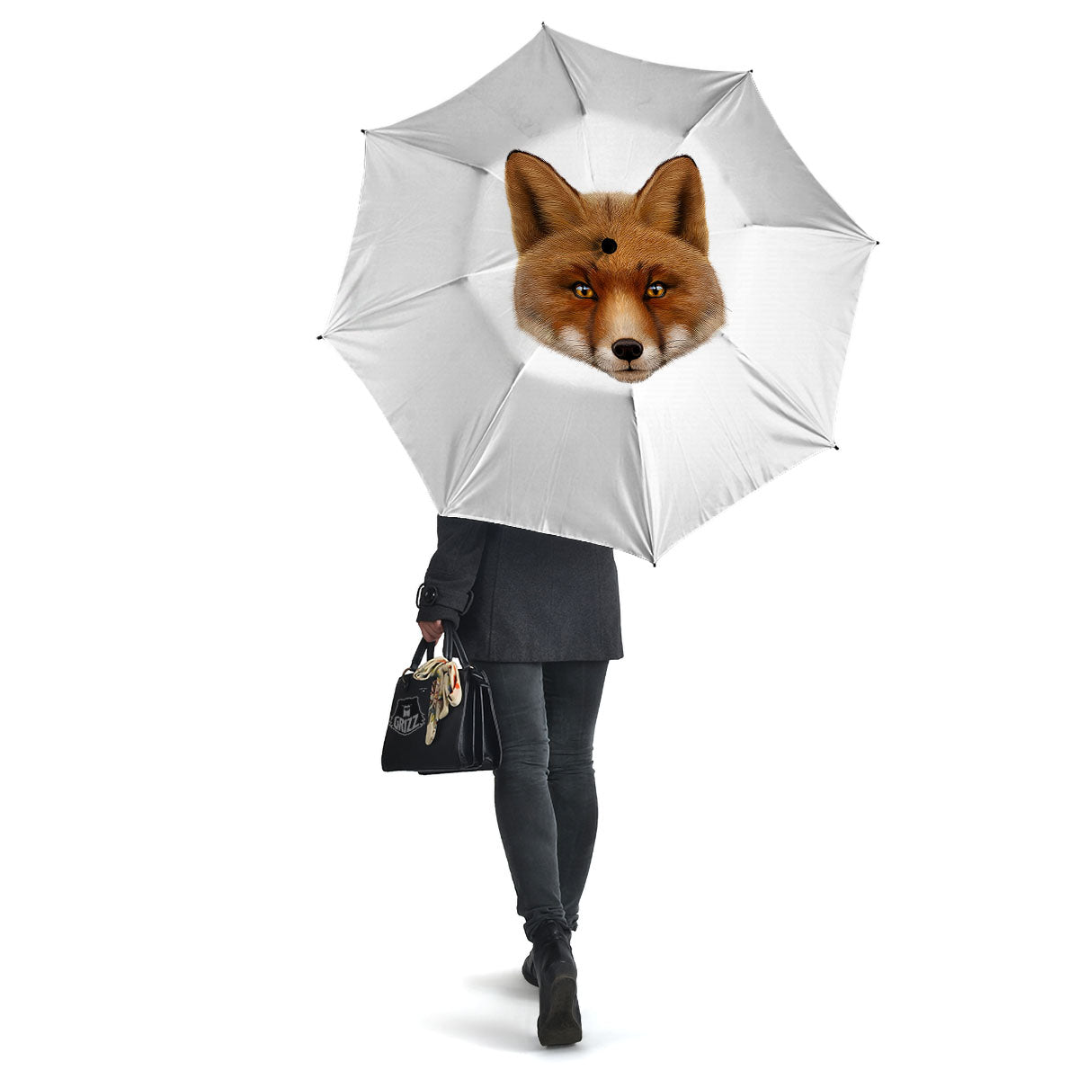 Portrait Fox Print Umbrella-grizzshop
