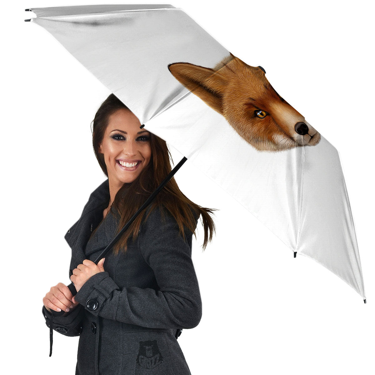 Portrait Fox Print Umbrella-grizzshop