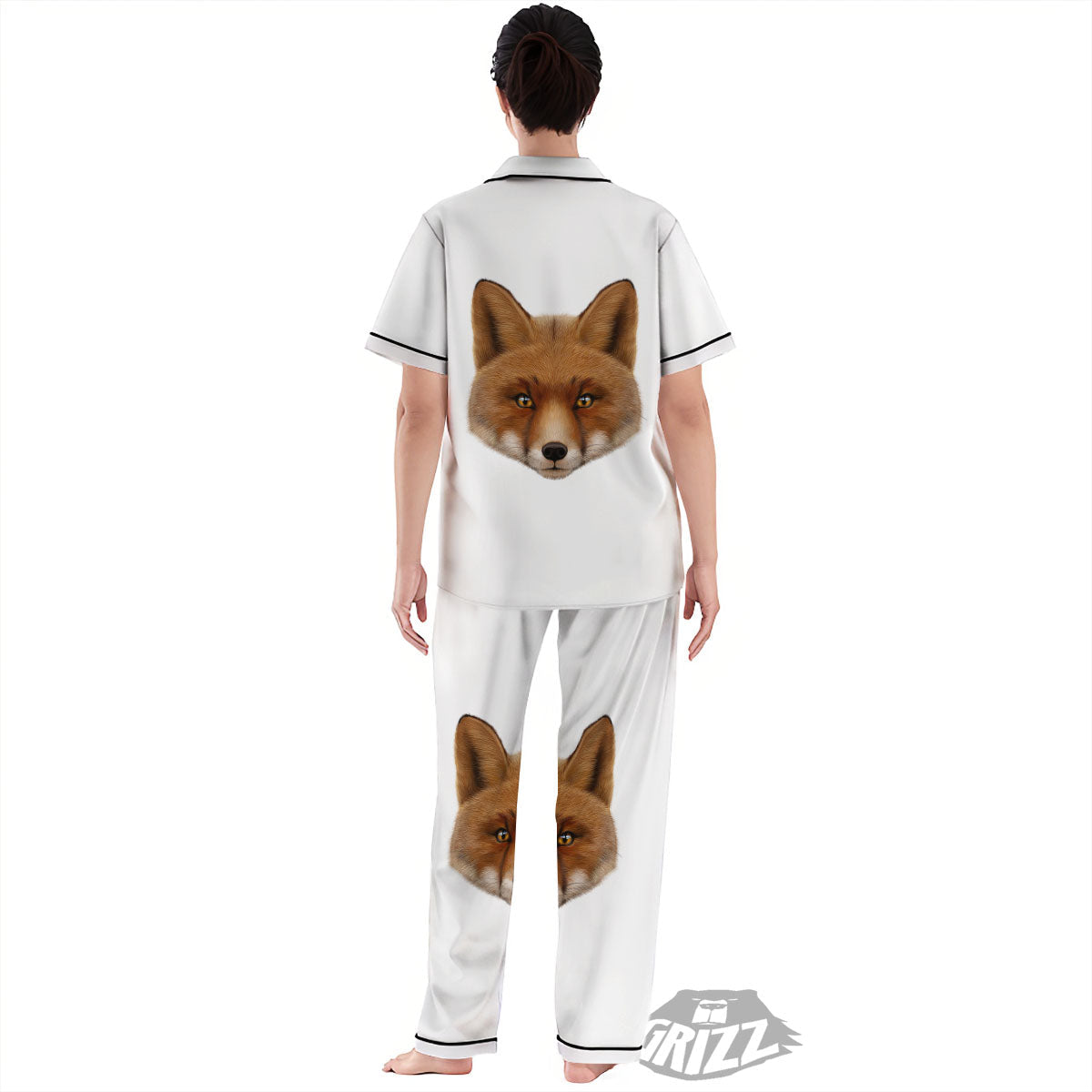 Portrait Fox Print Women's Pajamas Set-grizzshop