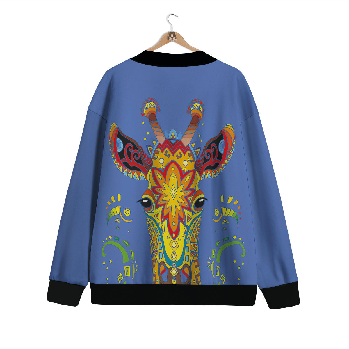 Portrait Giraffe Colorful Print Cardigan-grizzshop