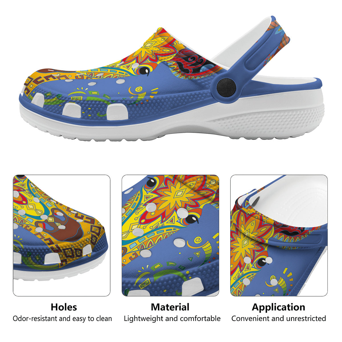 Portrait Giraffe Colorful Print Clog-grizzshop