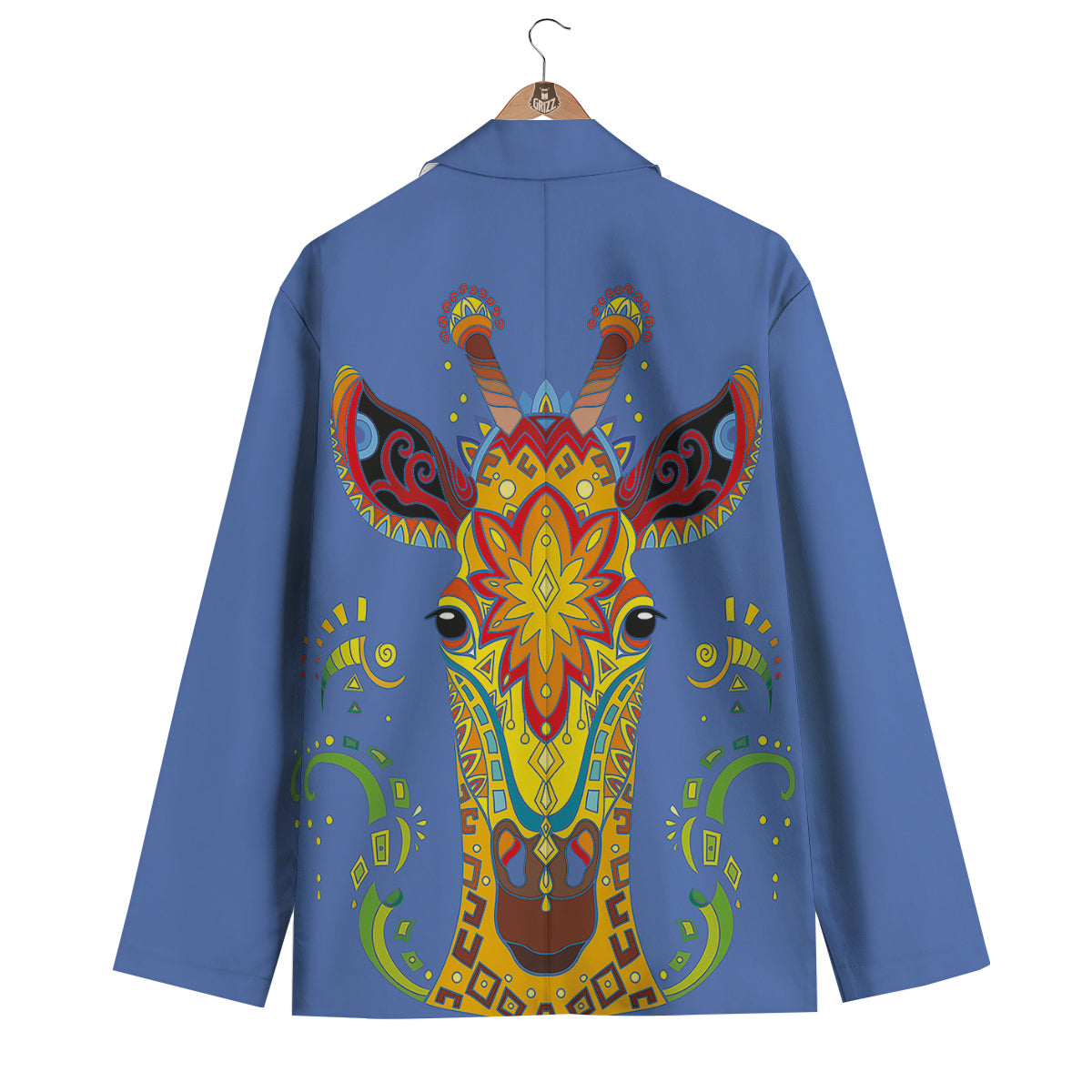 Portrait Giraffe Colorful Print Men's Blazer-grizzshop