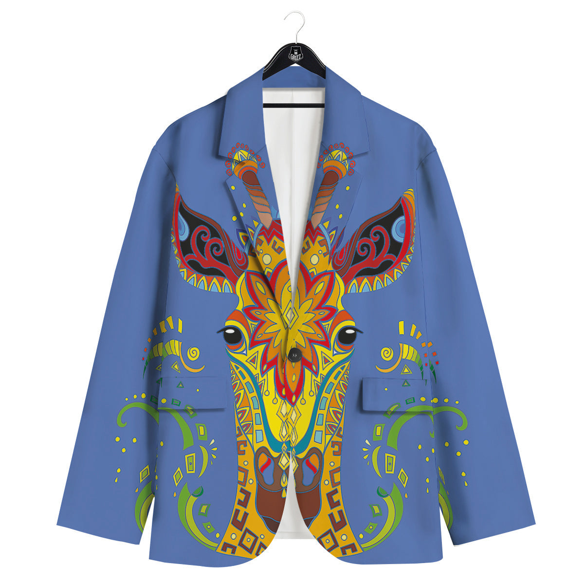 Portrait Giraffe Colorful Print Men's Sport Coat-grizzshop