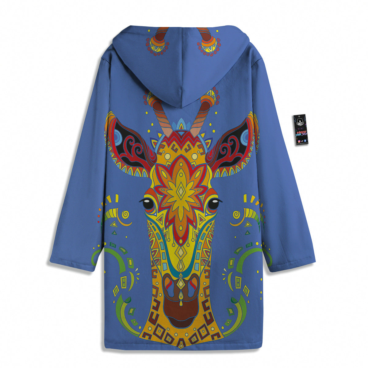 Portrait Giraffe Colorful Print Men's Windbreaker Jacket-grizzshop