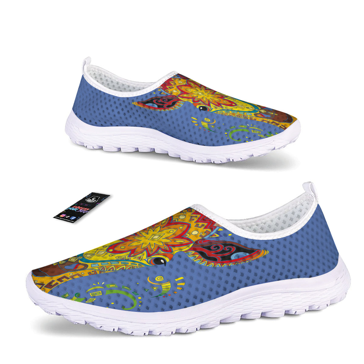 Portrait Giraffe Colorful Print Nurse Shoes-grizzshop