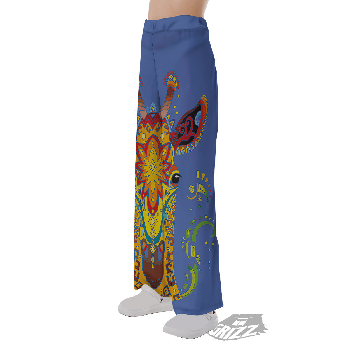 Portrait Giraffe Colorful Print Pajama Pants-grizzshop