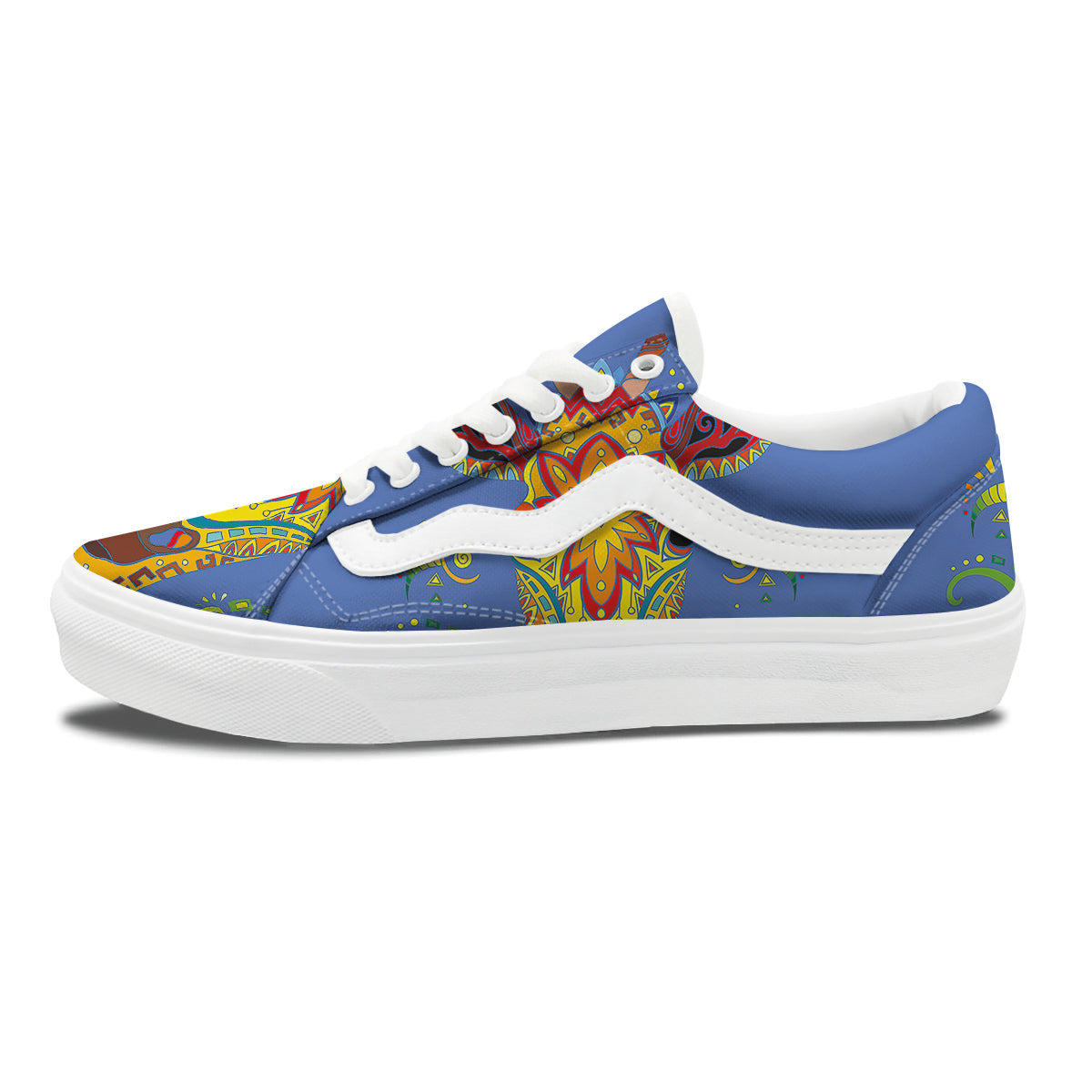 Portrait Giraffe Colorful Print Skate Shoes-grizzshop