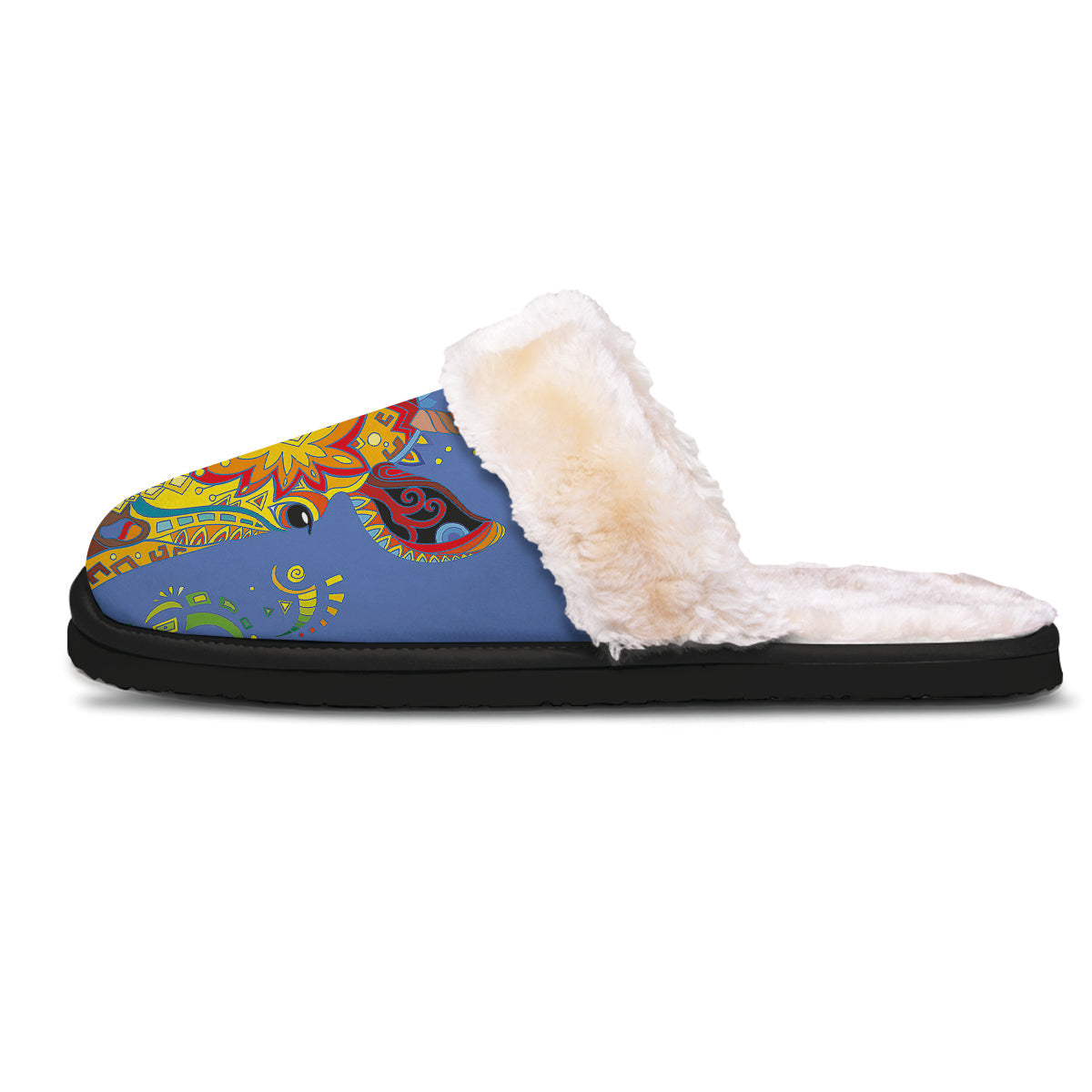 Portrait Giraffe Colorful Print Slippers-grizzshop