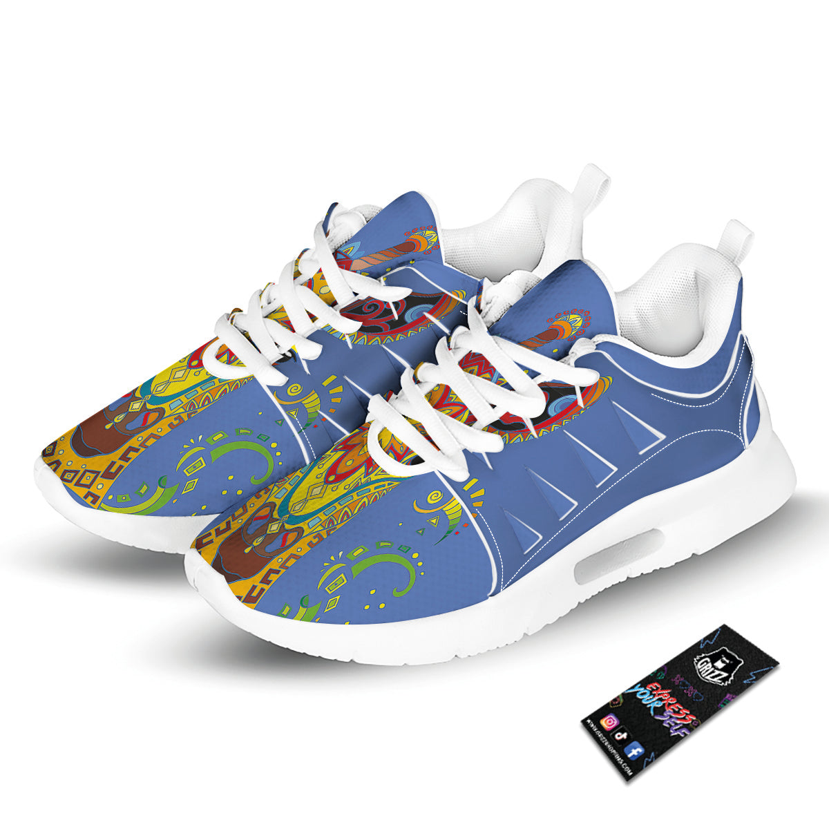 Portrait Giraffe Colorful Print Tennis Shoes-grizzshop