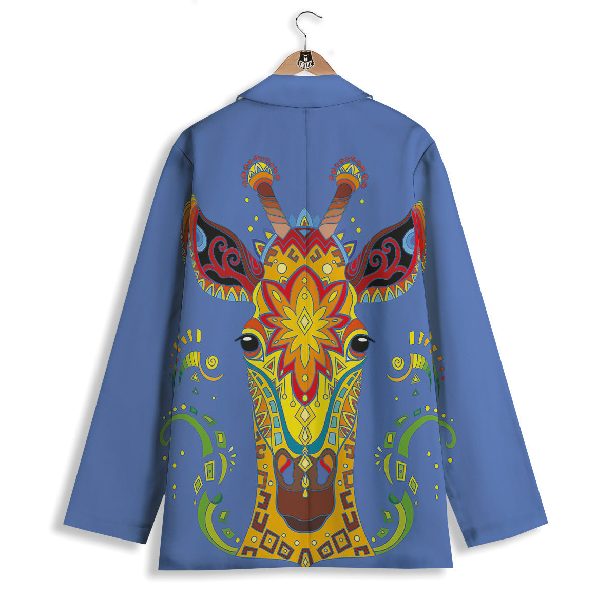 Portrait Giraffe Colorful Print Women's Blazer-grizzshop
