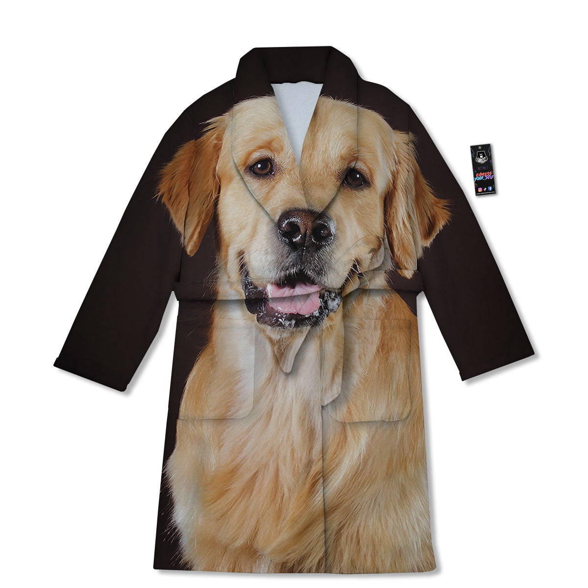 Portrait Golden Retriever Print Bathrobe-grizzshop
