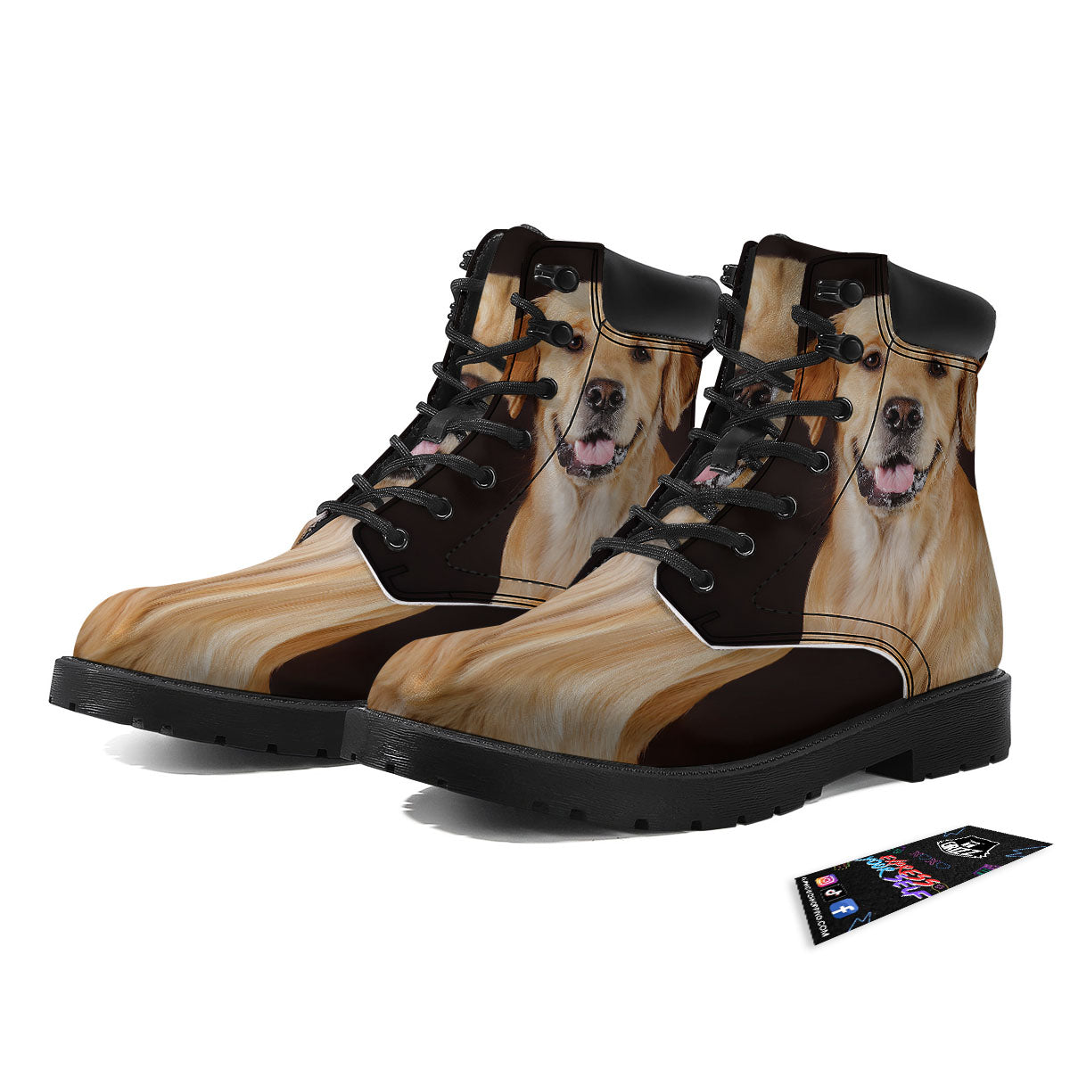 Portrait Golden Retriever Print Boots-grizzshop