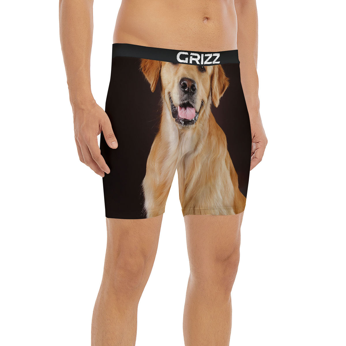 Portrait Golden Retriever Print Boxer Briefs-grizzshop