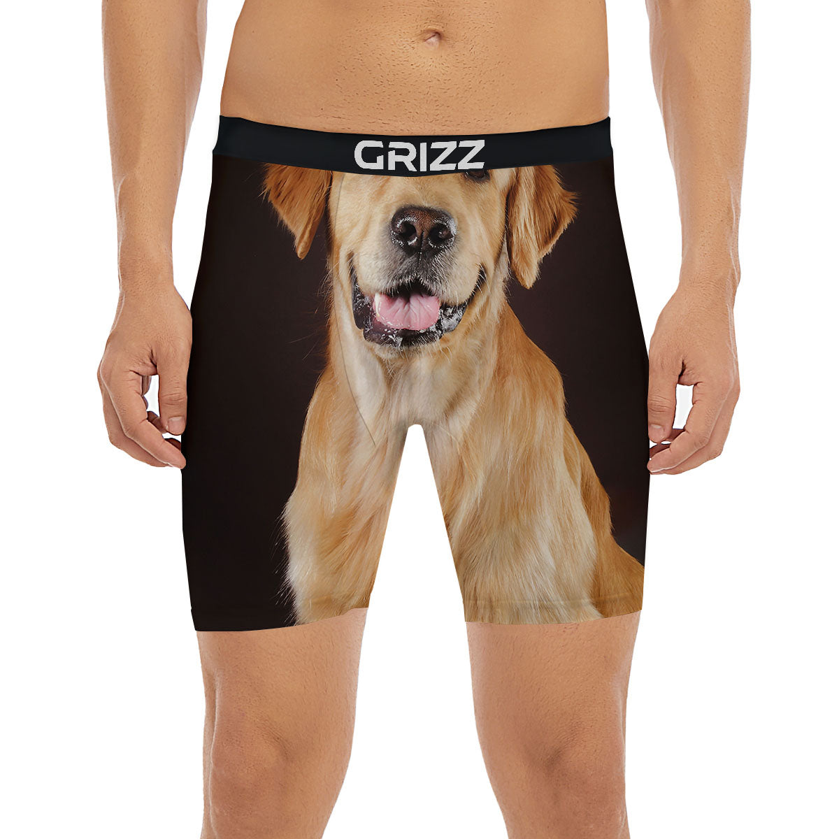 Portrait Golden Retriever Print Boxer Briefs-grizzshop