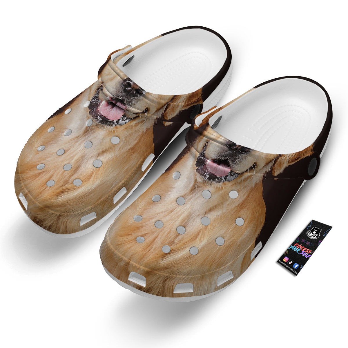 Portrait Golden Retriever Print Clog-grizzshop